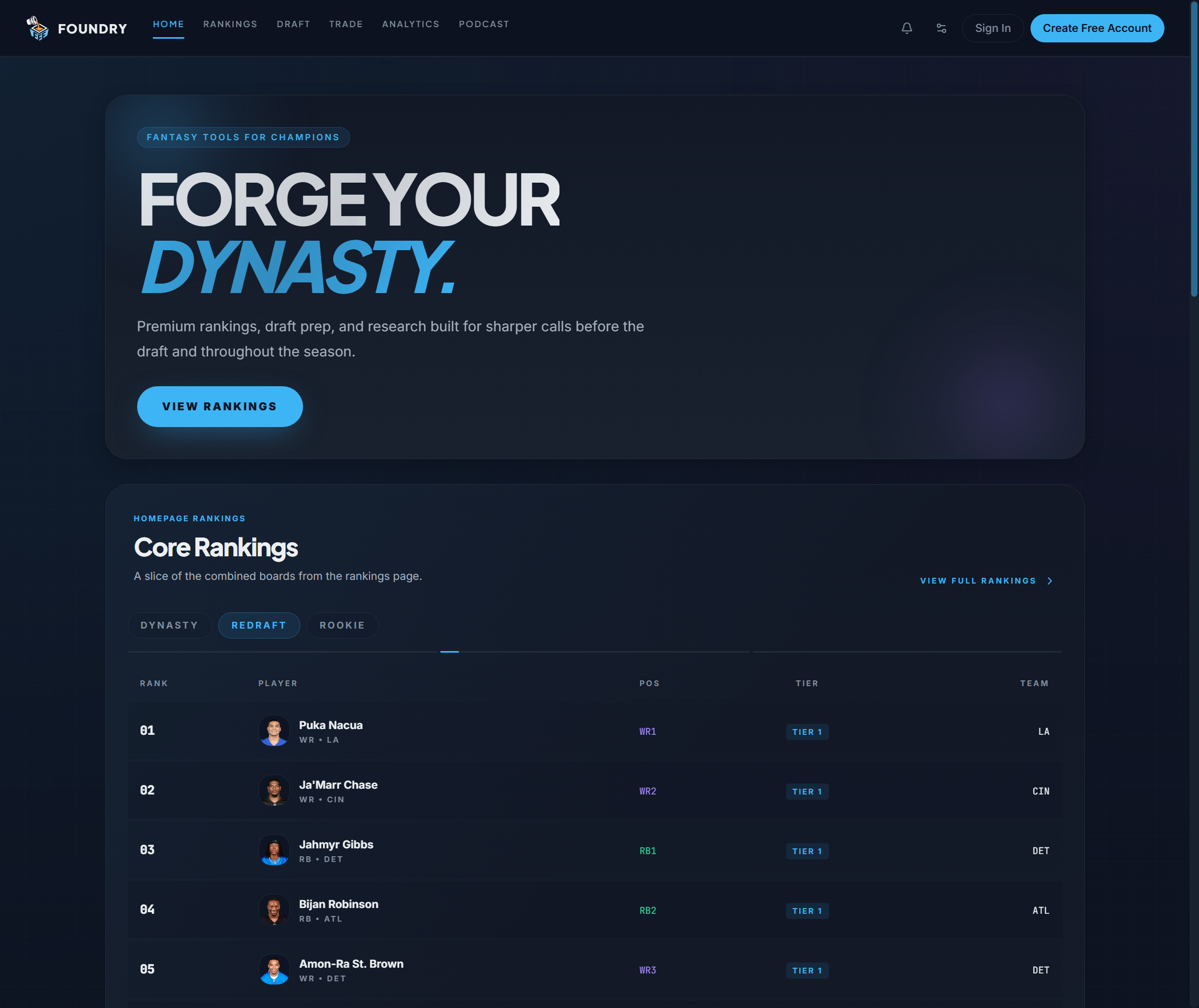 Fantasy Football Foundry preview - Preview 1