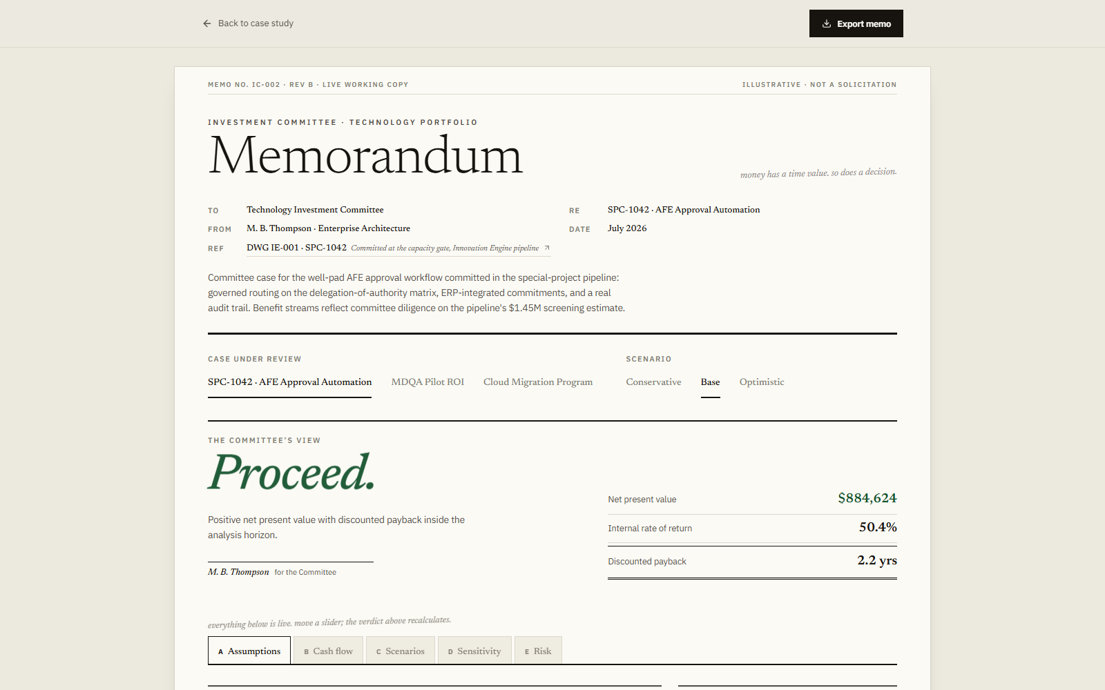 Technology investment case builder preview - Preview 1