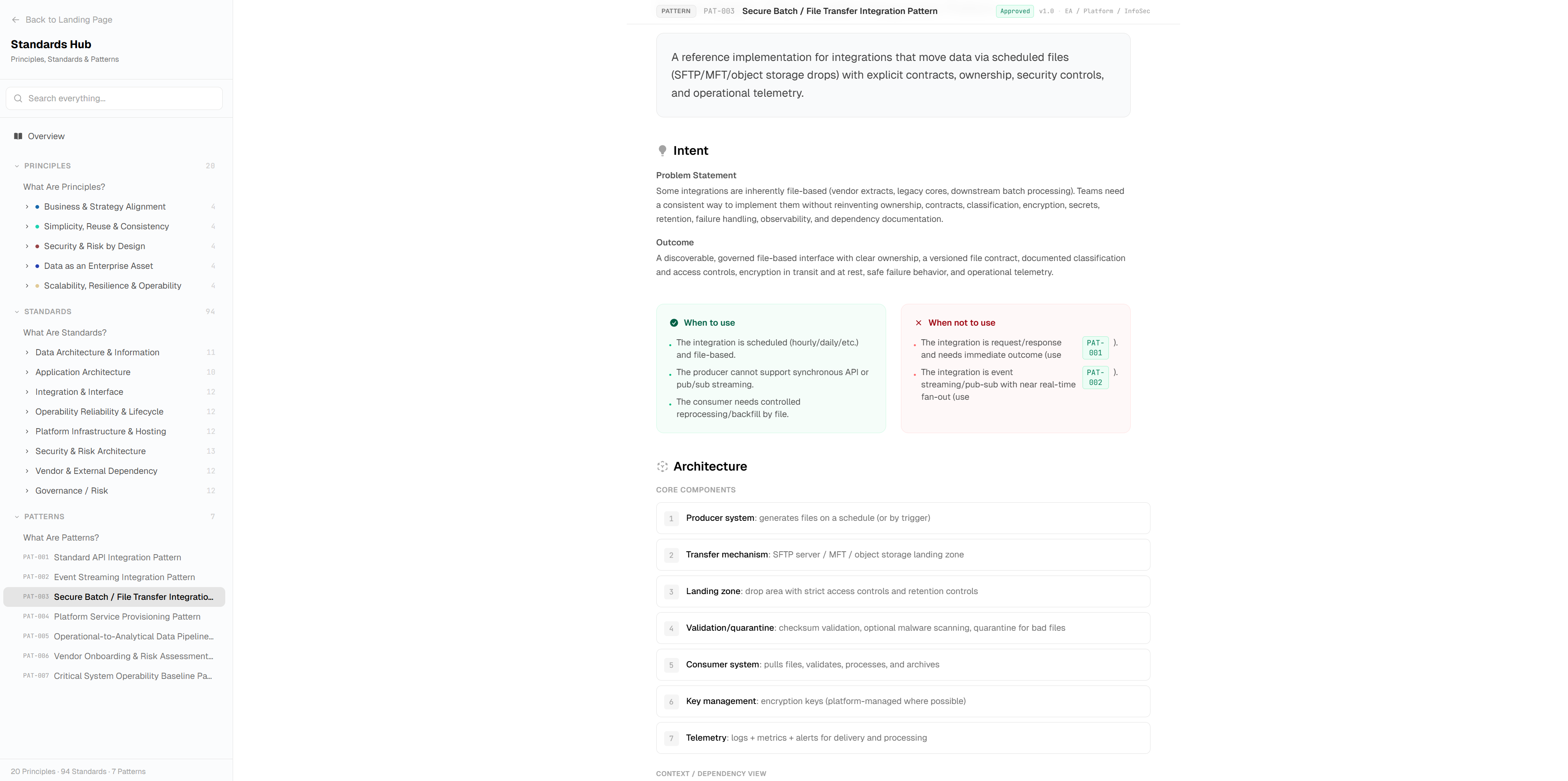 Architecture Standards Hub preview - Preview 2